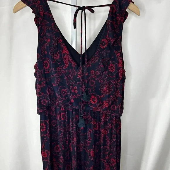 2/$30 Loft Size Medium Dress Maxi Ruffled Tassel Flowy Floral - Picture 5 of 11